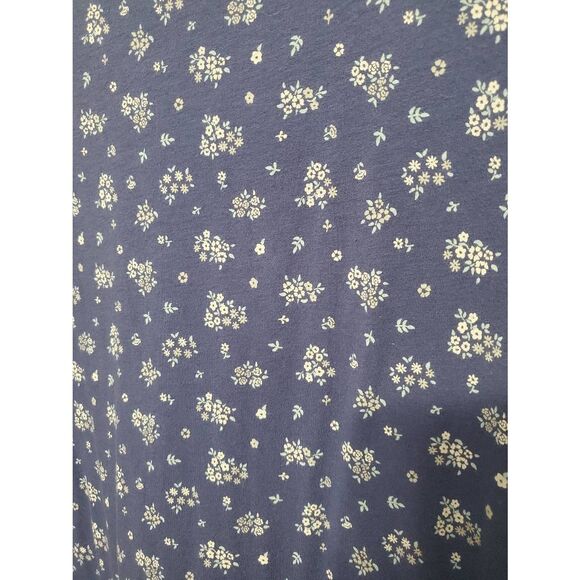 Duluth Trading Free Range Organic Cotton Microfloral Tee Shirt Dress Midi Maxi - Picture 6 of 6